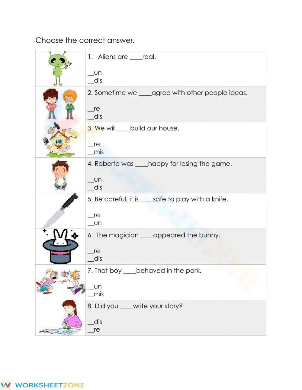 Printable Prefix Worksheet | Grade 2 ELA Practice - Page 1