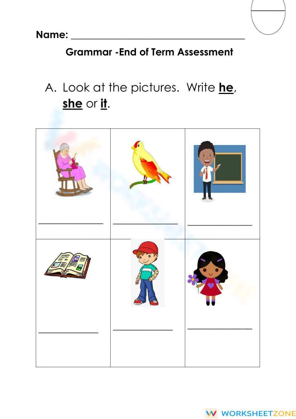 L.3.1 Worksheet: Grammar Assessment — Grade 3-4 Aligned - Page 1