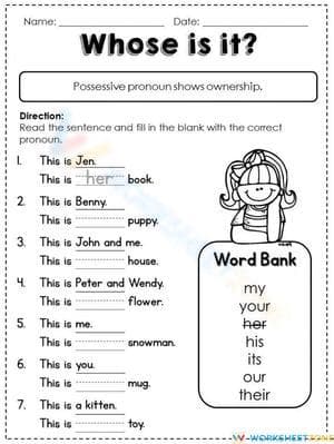 Grade 2 Pronouns — Printable No-Prep Worksheet