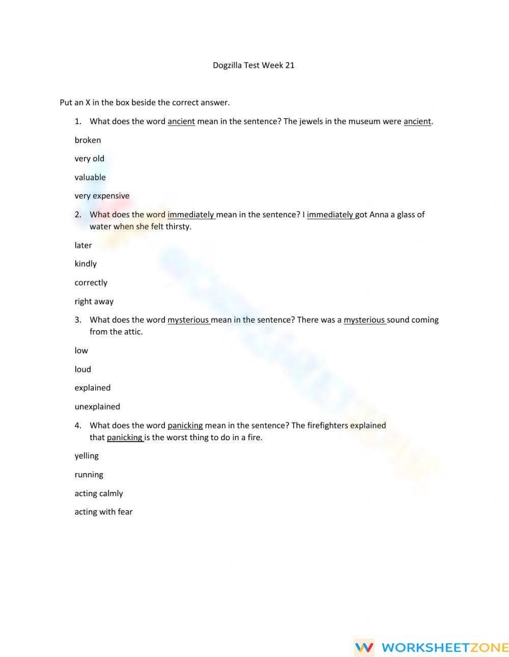 Essential Dogzilla Reading Test | Grade 3 Aligned - Page 1