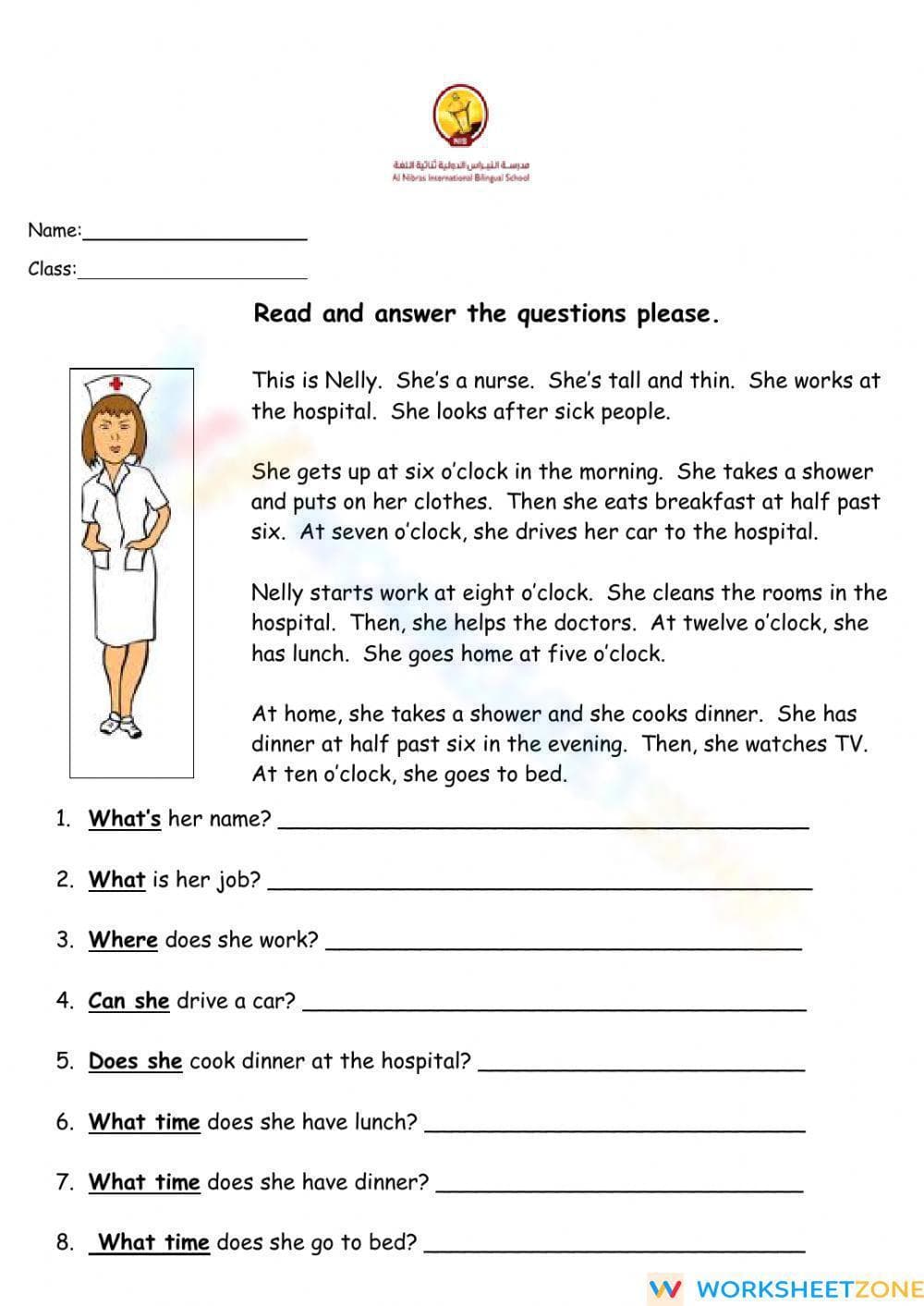 Essential Reading Comprehension: Nelly | Grade 4 Worksheet - Page 1