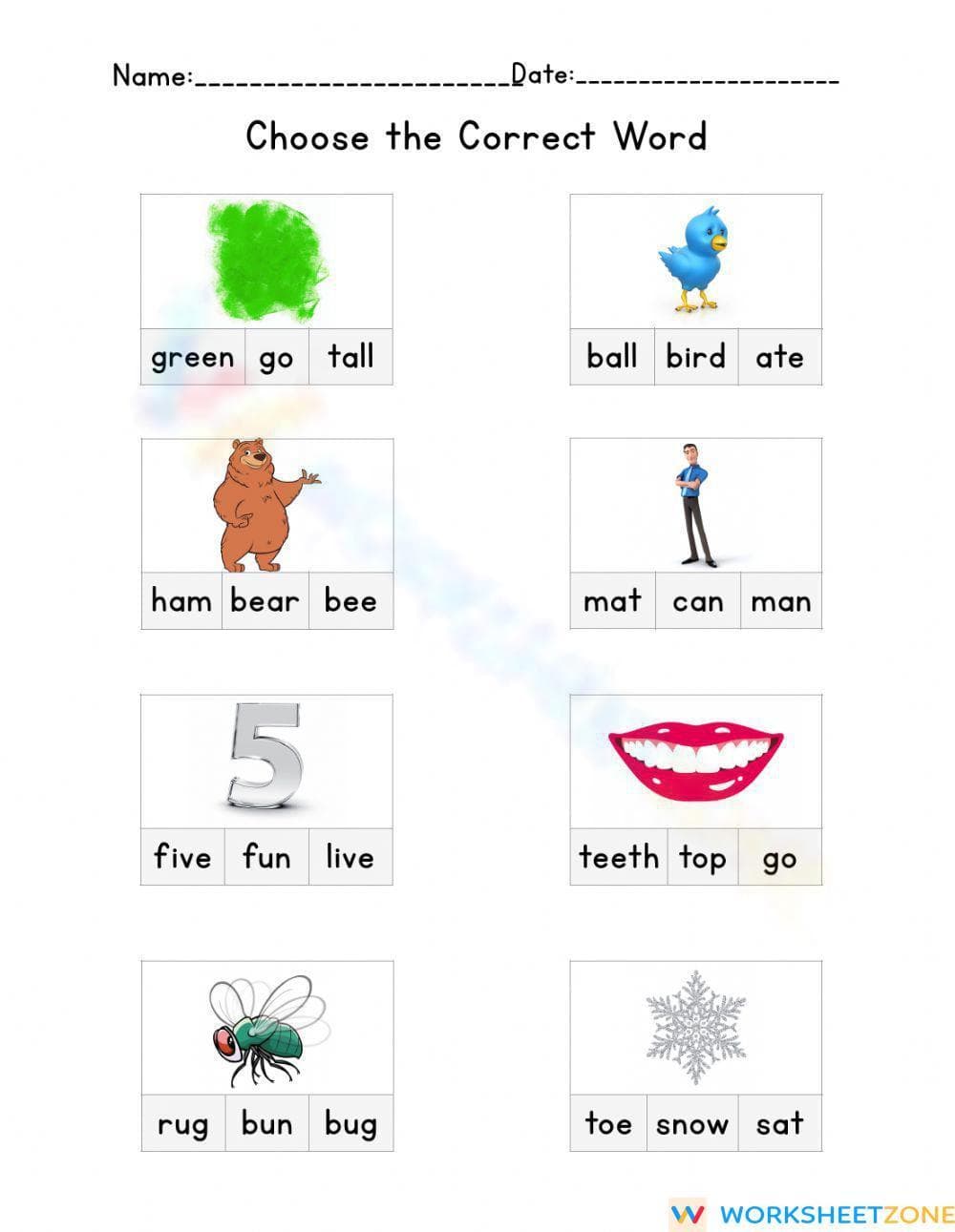 Kindergarten Sight Words — Printable No-Prep Worksheet - Page 1