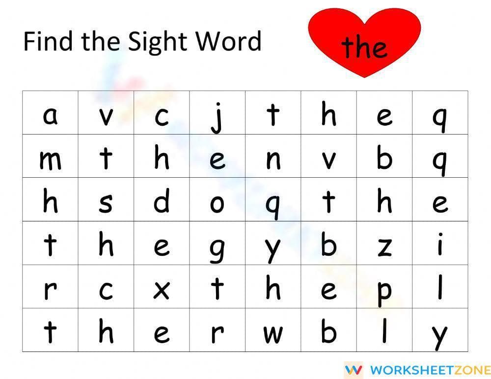 Grade 1 Sight Words — Printable No-Prep Worksheet - Page 1