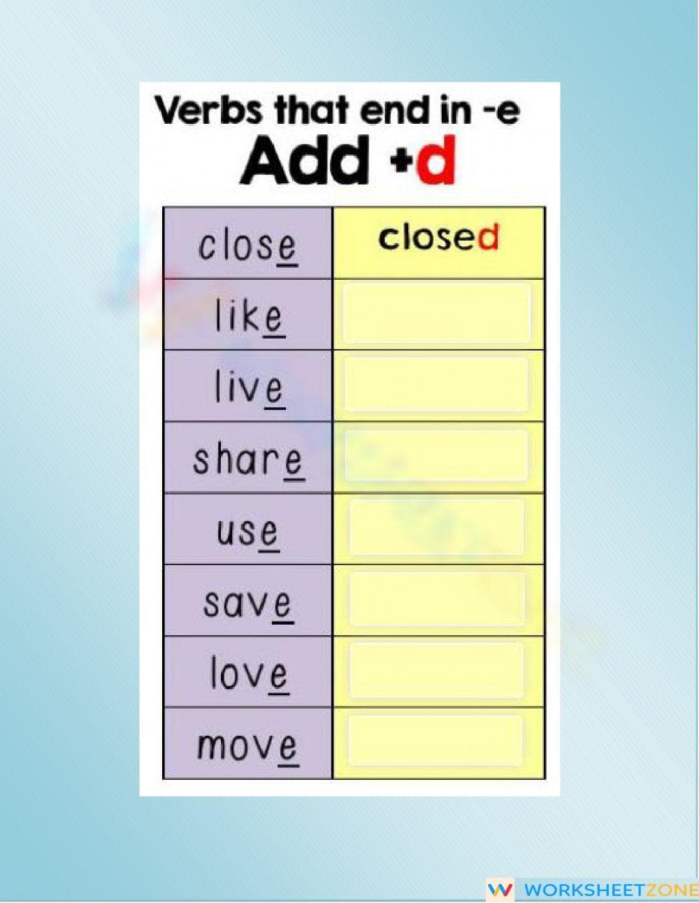 Grade 1 Past Tense Verbs — Printable No-Prep Worksheet - Page 1