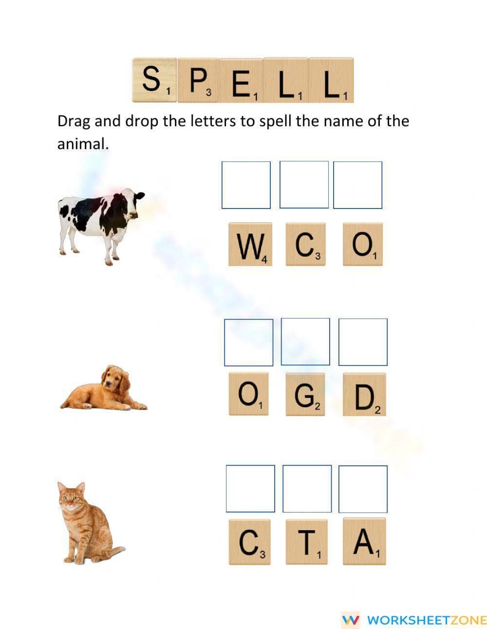 Printable Spelling Worksheet | Grade 1 ELA - Page 1