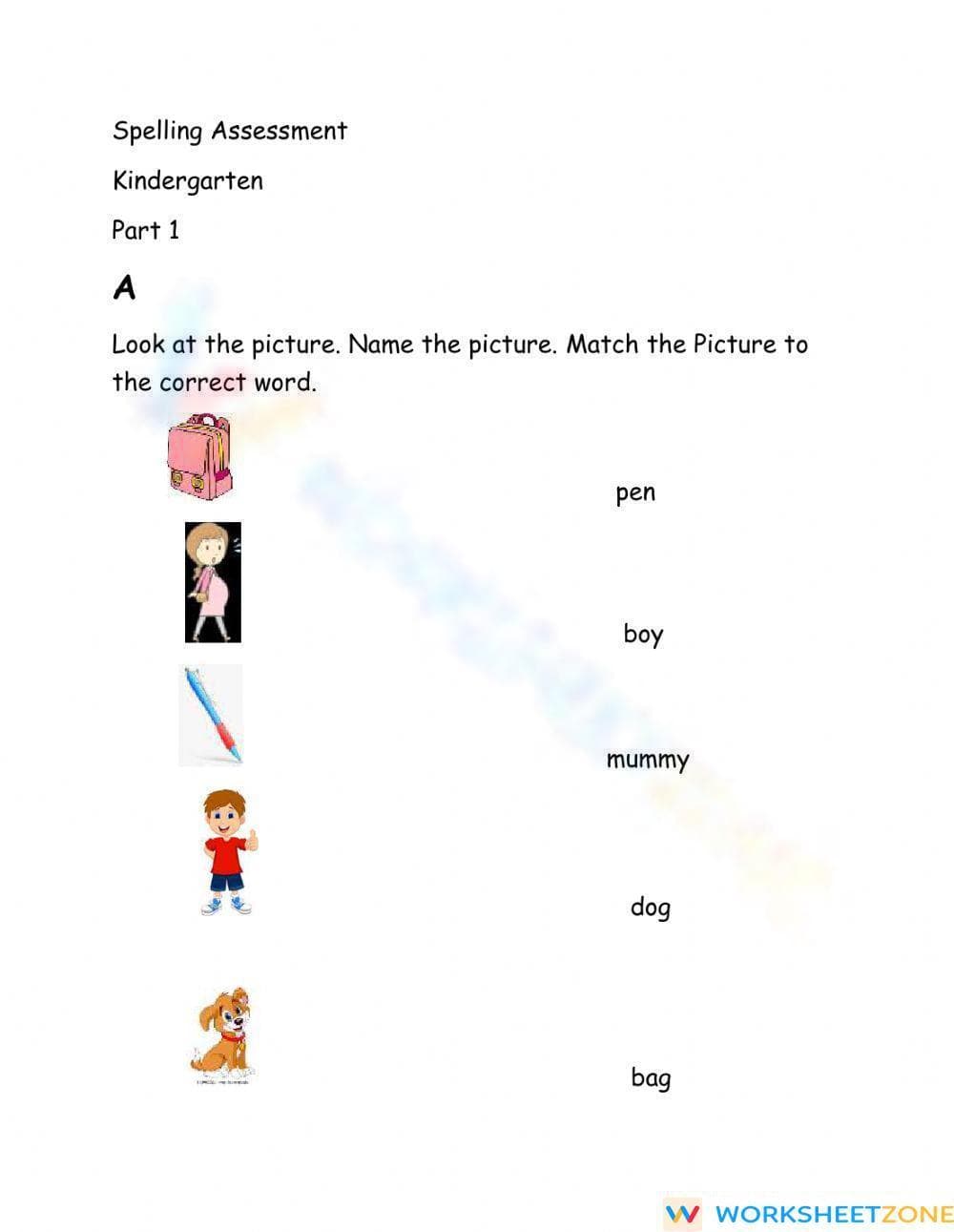 Spelling 1 Worksheet | Grade K-2 Printable Essential - Page 1