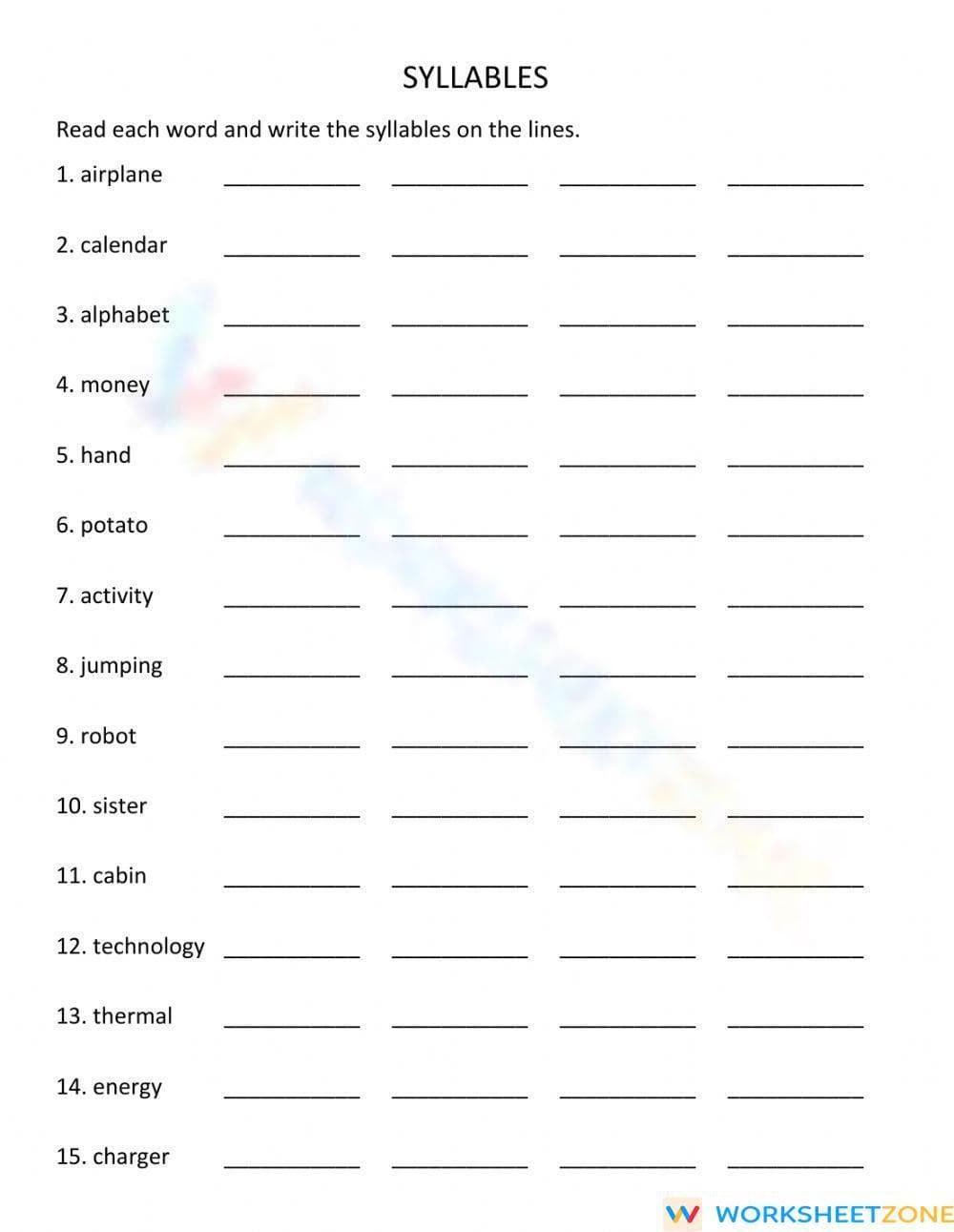 Syllables - Page 1