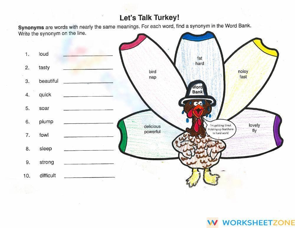 Essential Synonyms Worksheet | Grade 2 Printable ELA - Page 1
