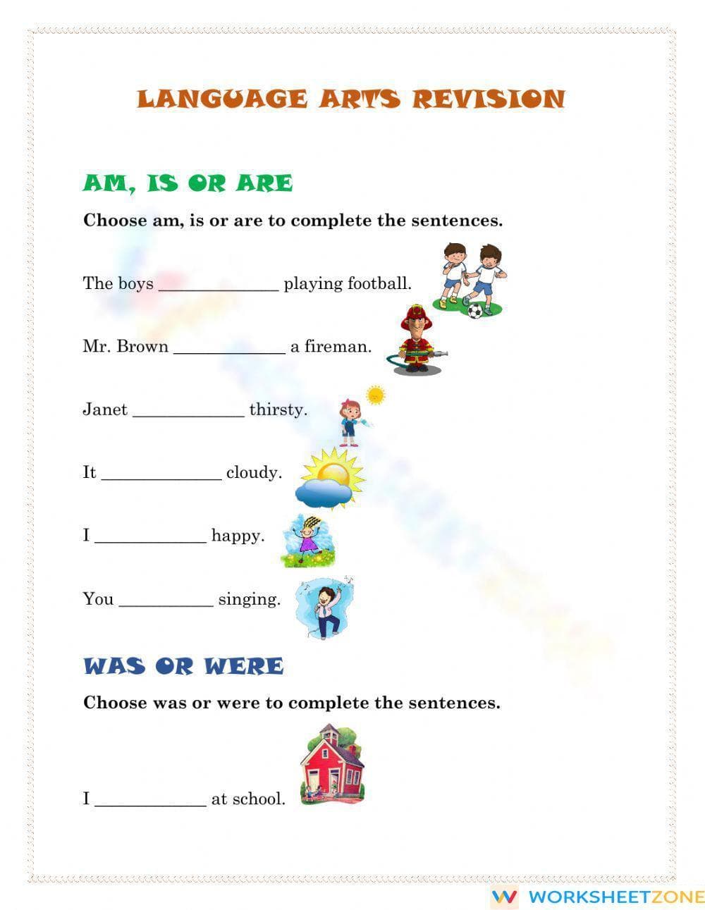 Essential Printable Verb Agreement Worksheet | Grade 1-2 - Page 1