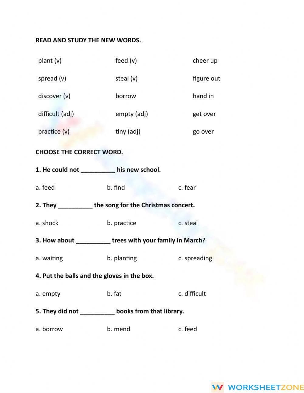 Essential Grade 5 Vocabulary Practice Worksheet | Printable - Page 1