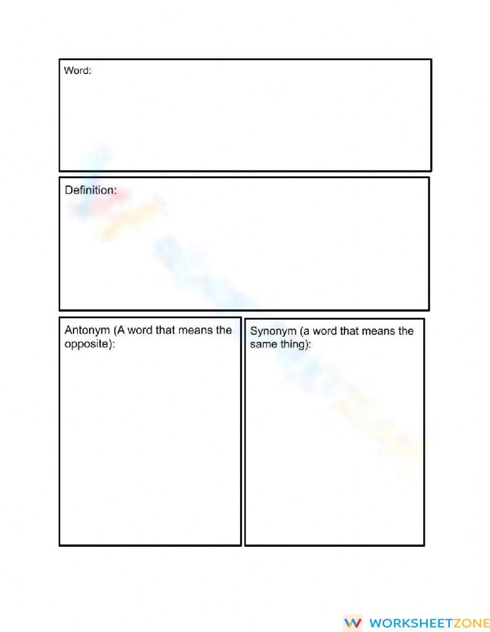 Essential Vocabulary Definition Worksheet | Grade 3-12 Ready - Page 1