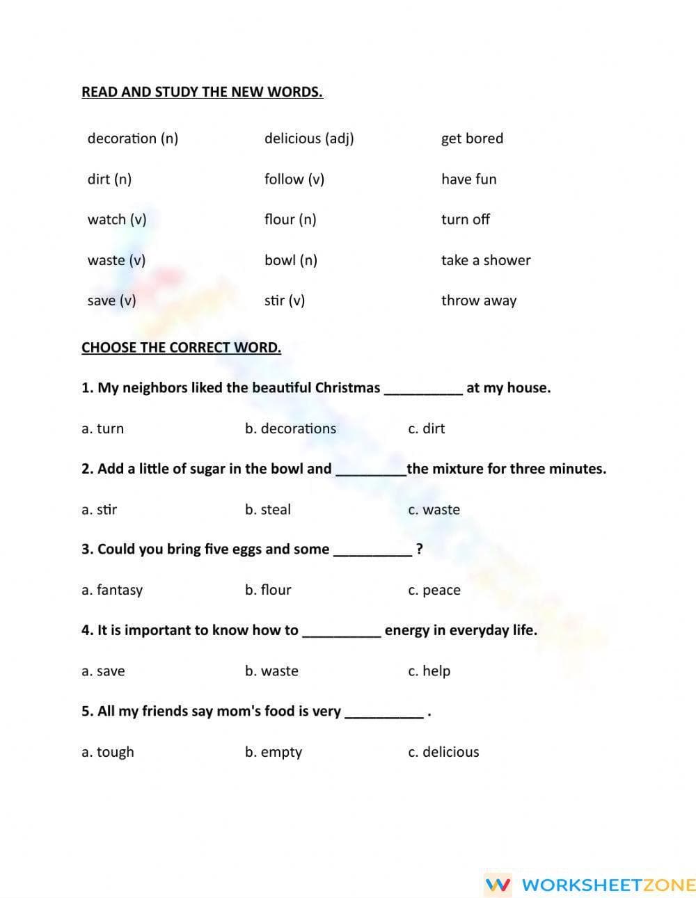 Essential Vocabulary Practice Worksheet | Grade 5 ELA - Page 1