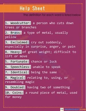 Essential Vocabulary Help Sheet — Grade 7 Printable