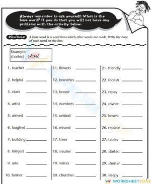 Essential Root Words Worksheet | Grade 3 Vocabulary
