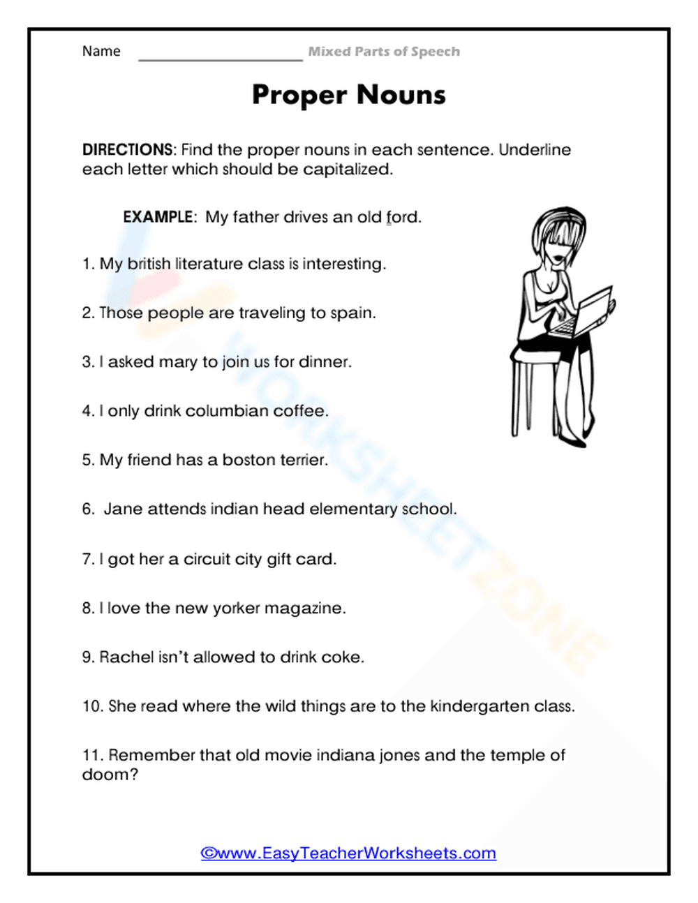 Identifying and Using Proper Nouns - Page 1