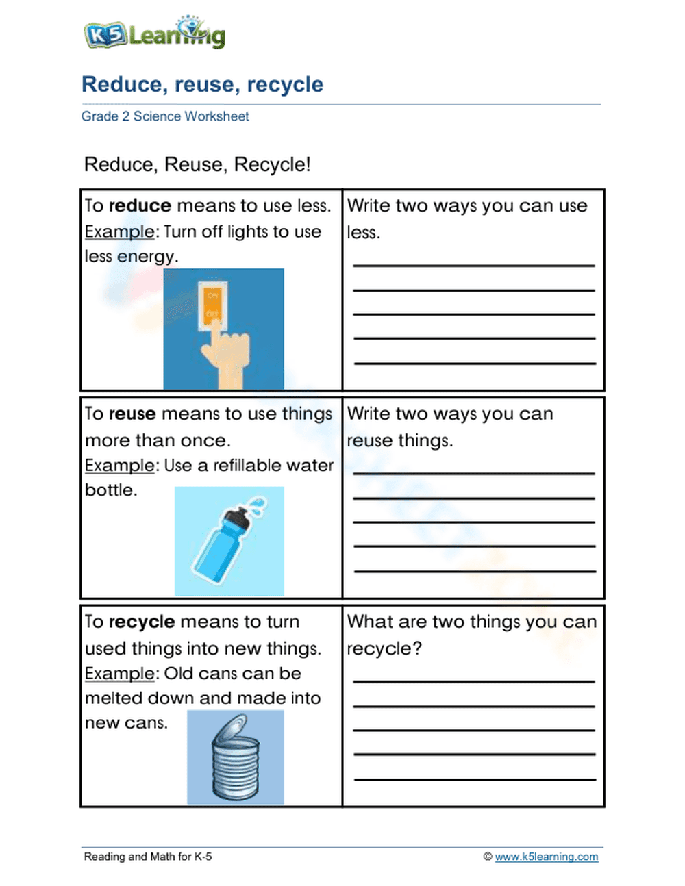 Understanding the 3Rs: Reduce, Reuse, Recycle - Page 1