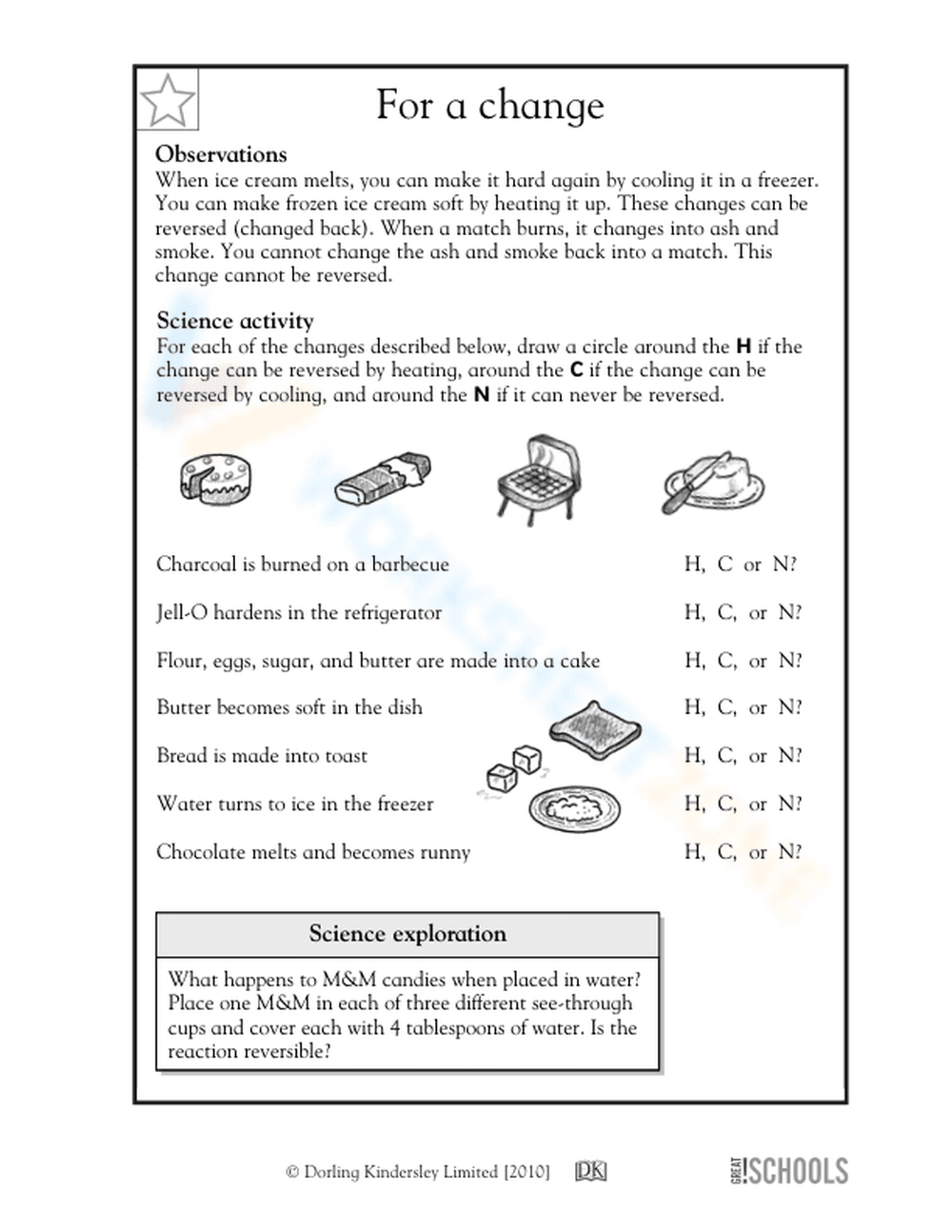 Reversible Changes Worksheet | Essential Grade 2 Science - Page 1