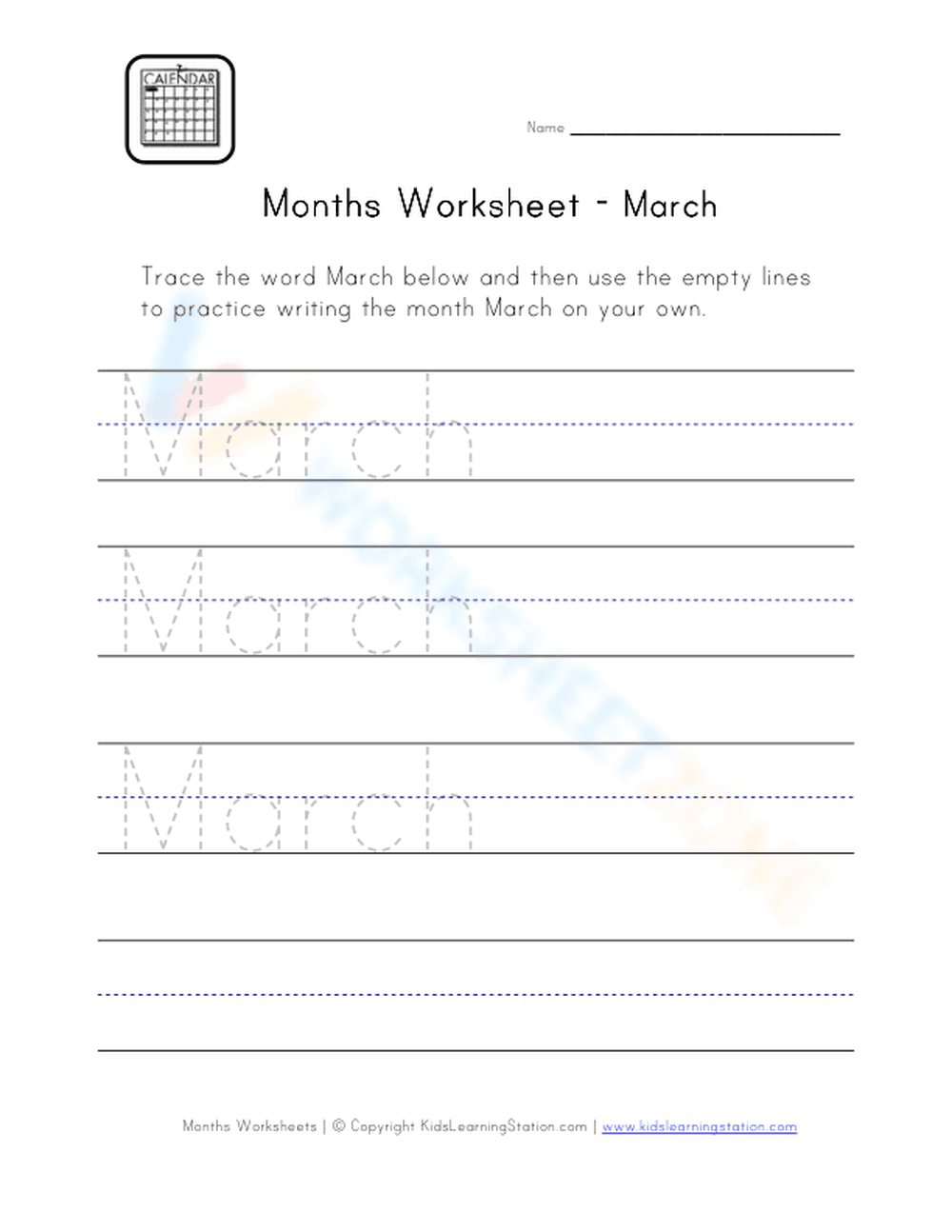 March Worksheet - Page 1
