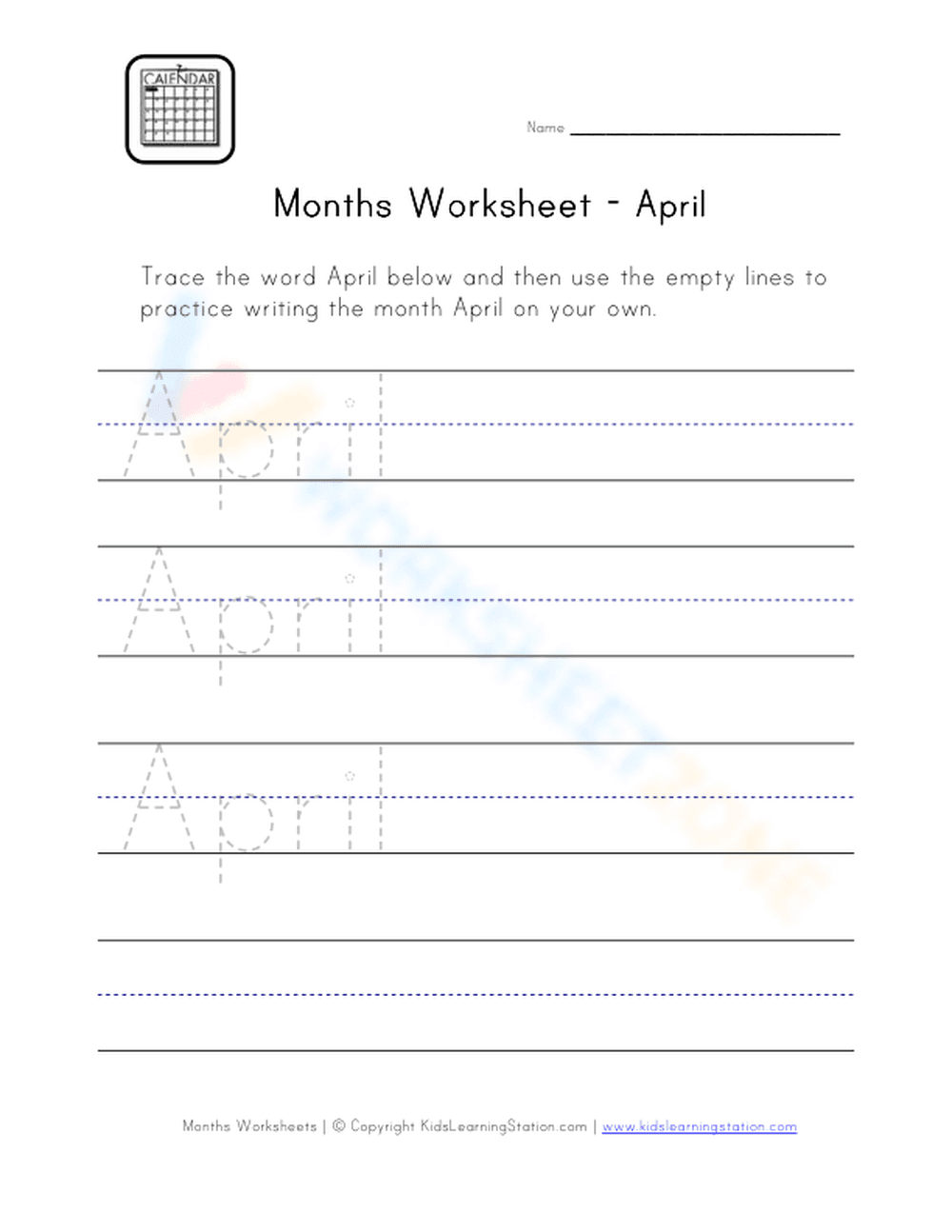 April Worksheet - Page 1
