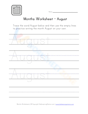 August Worksheet