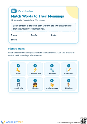 Printable Homonyms Worksheet | Kindergarten ELA Ready
