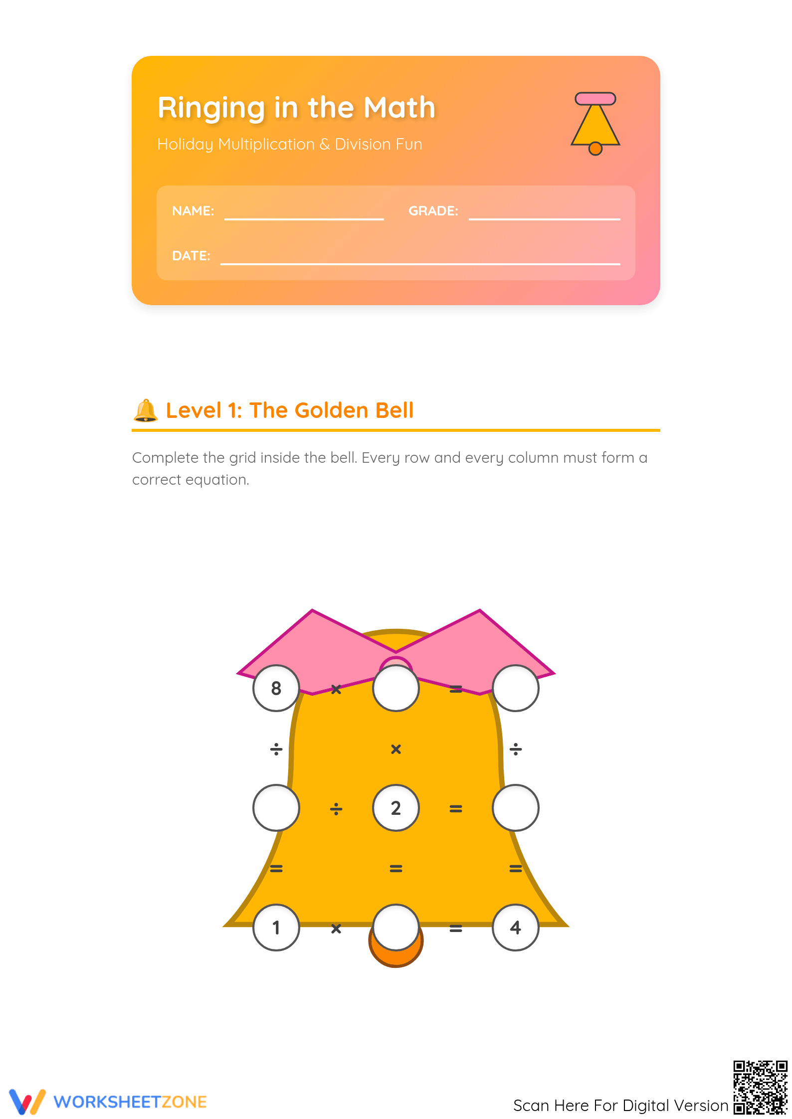 Printable Multiplication & Division Puzzles | Grade 3 - Page 1