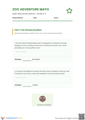 Essential Multi-Step Math Word Problems | Grade 4-5