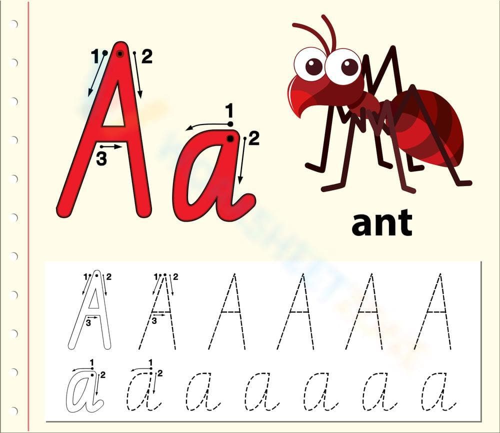 Tracing the Letter A - Page 1