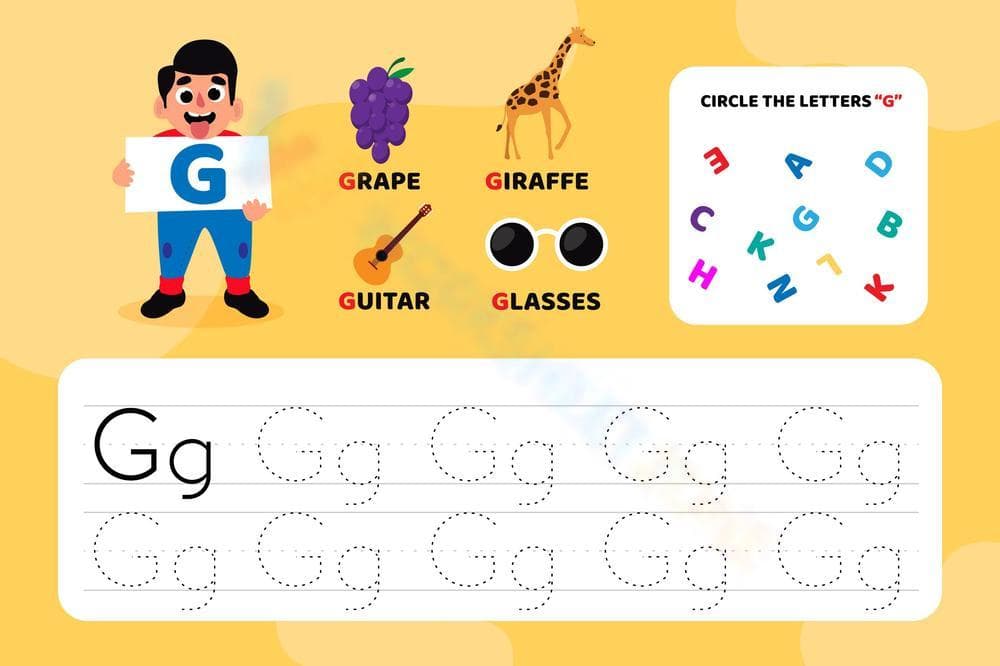 Practice the Letter G Worksheet - Page 1