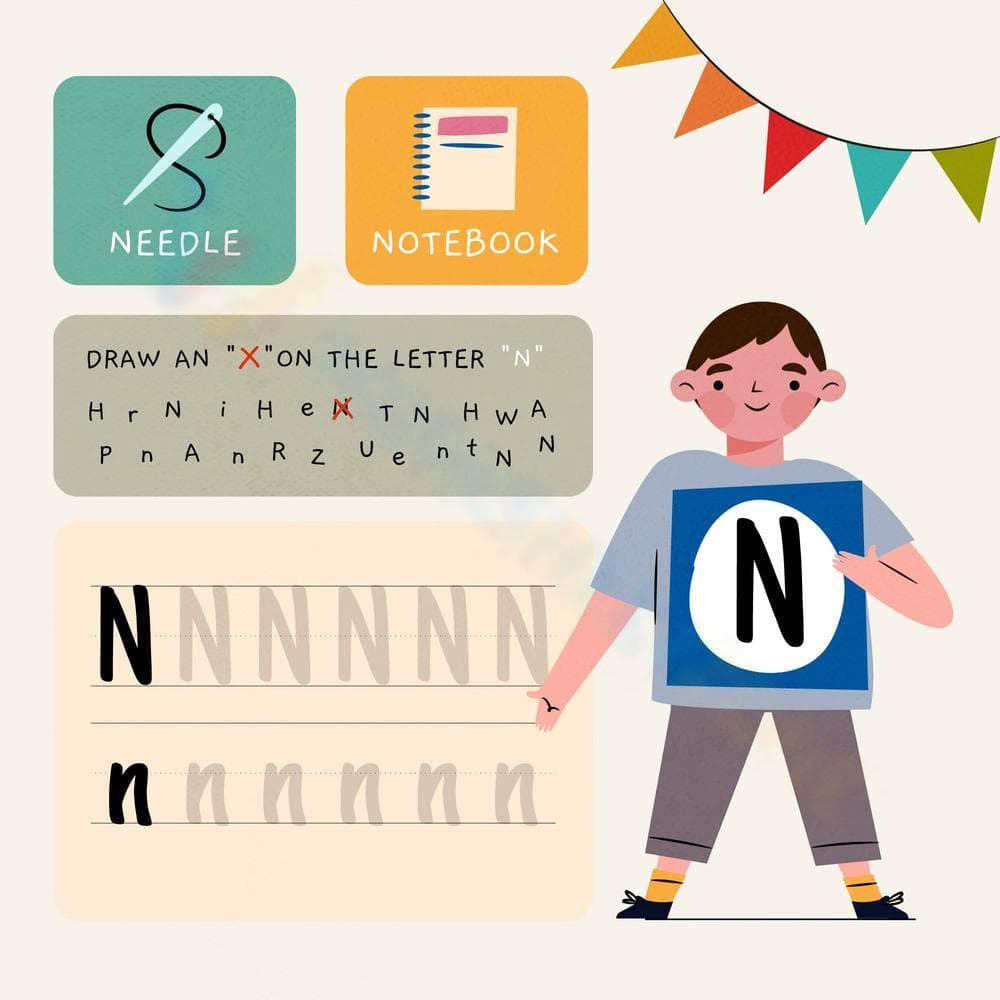 Learn Letter N: Activity Worksheet - Page 1