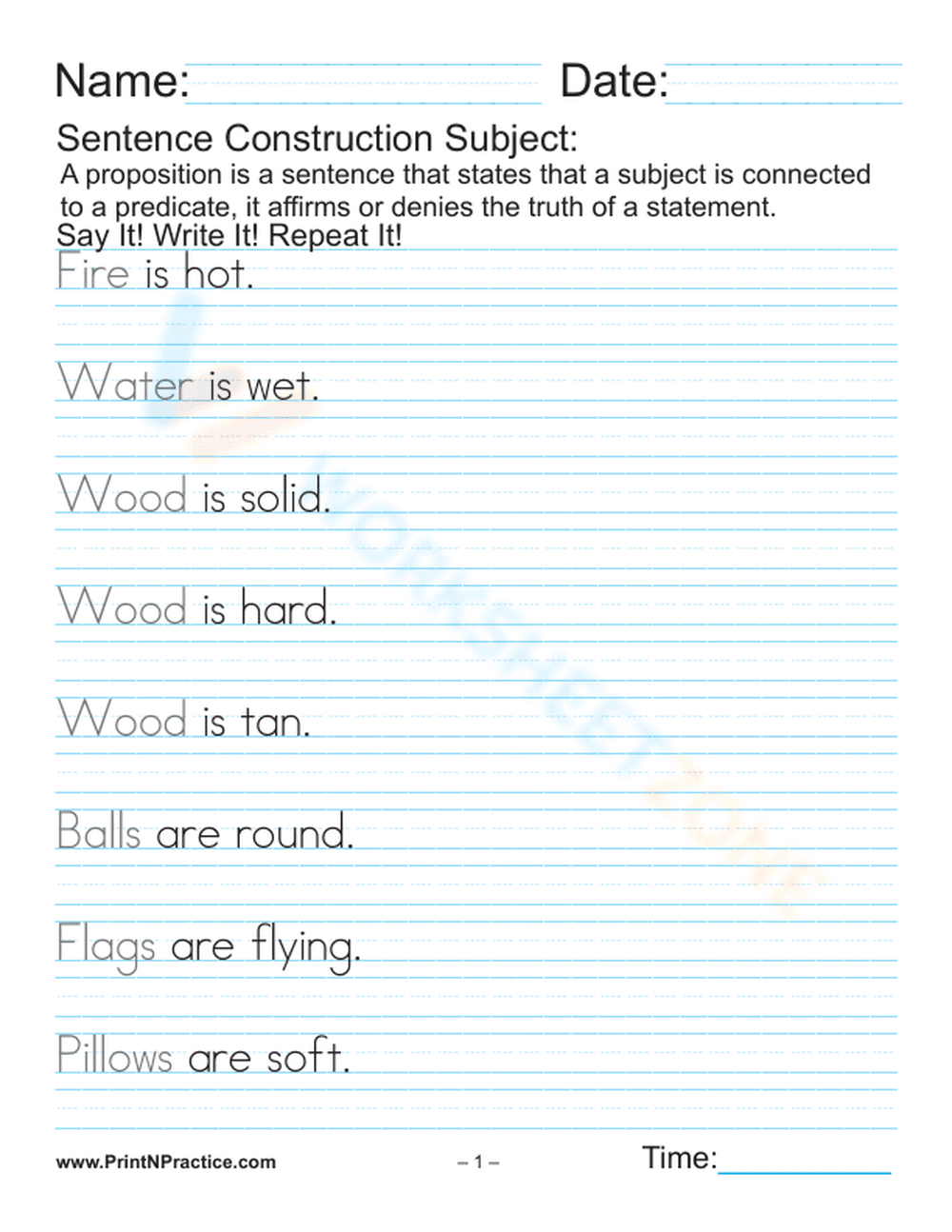 Identifying Subjects in Sentences - Page 1