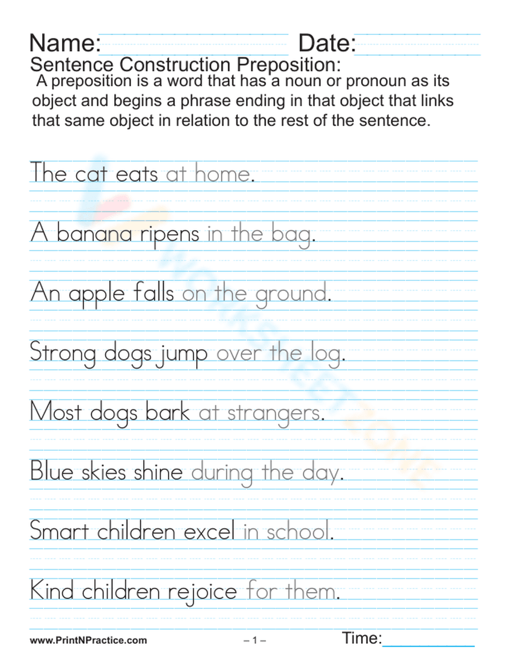 Mastering Prepositions: A Comprehensive Guide - Page 1