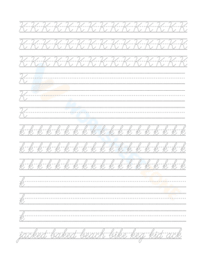 Handwriting Practice: Letter K Worksheet
