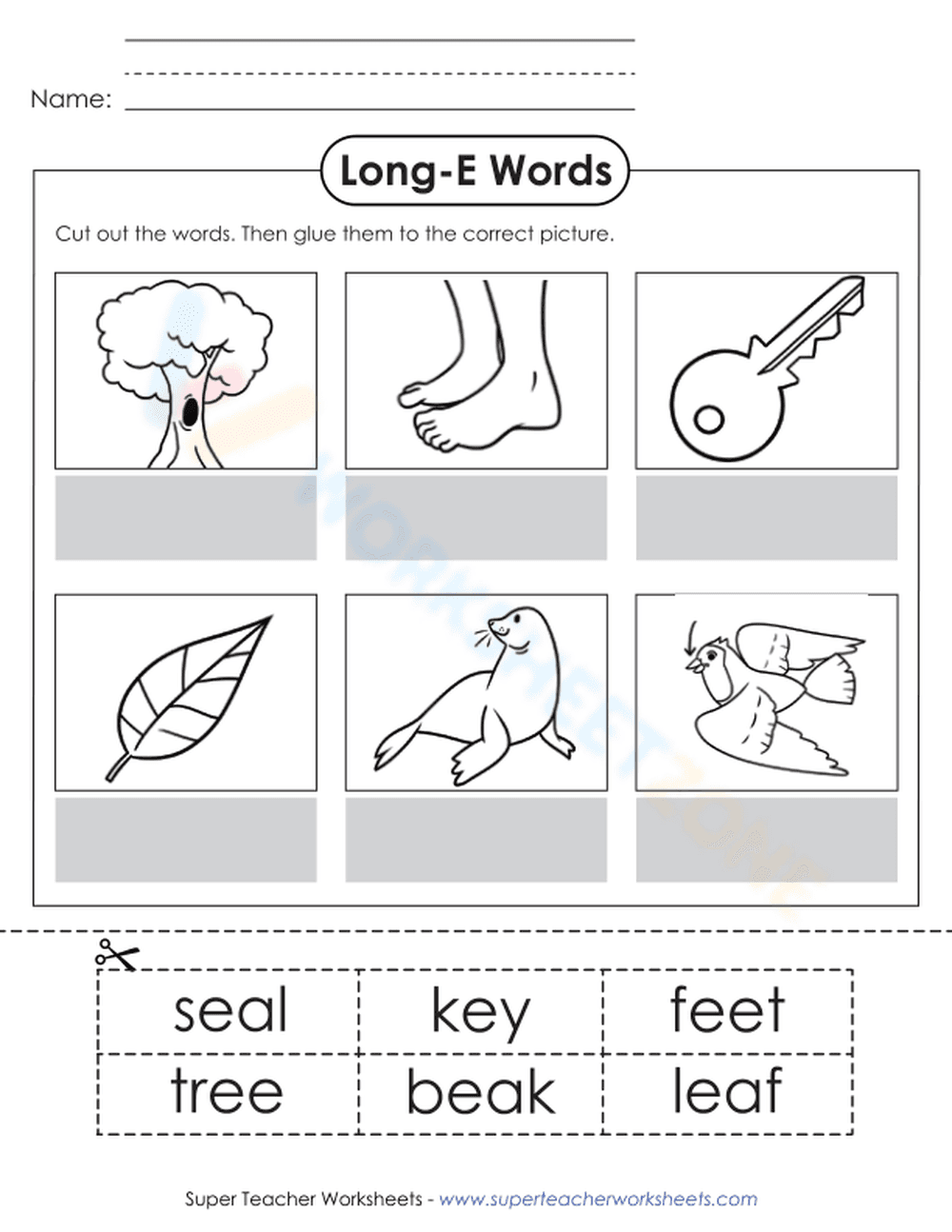 Practice Long E Words - Page 1
