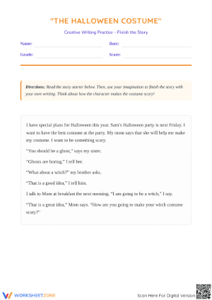 Halloween Narrative Writing | Grade 4-7 Printable