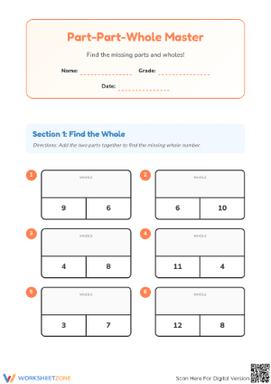 Essential Part-Part-Whole Worksheet | Grade 1 Math