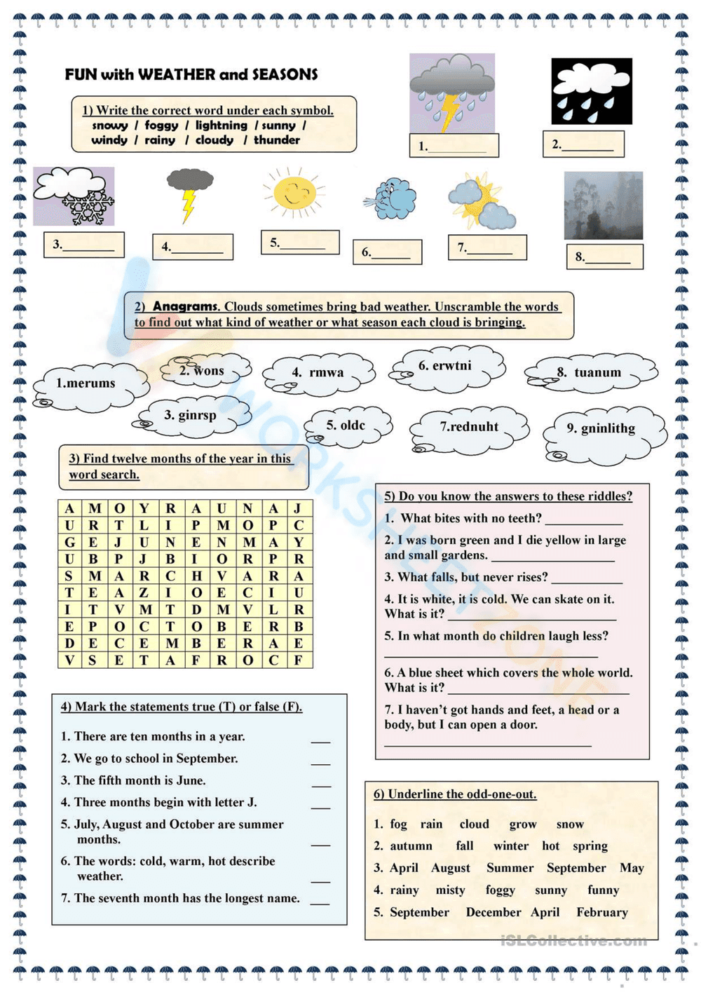 Explore the Seasons with this Educational Worksheet - Page 1