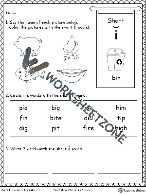 Grade 1 Short I Words — Printable No-Prep Worksheet