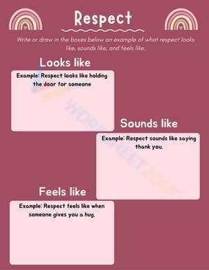 Printable Respect Worksheet | Grade 1 SEL & ELA