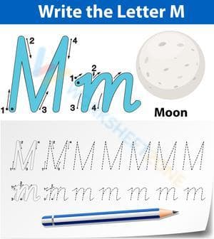 Printable Letter M Tracing Worksheet | Grade K ELA