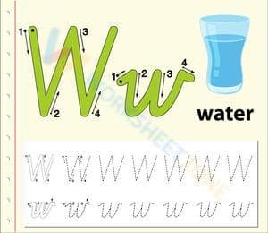 Grade K Letter W Tracing — Printable No-Prep Worksheet