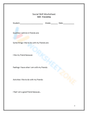 Friendship Worksheet: Exploring Qualities of a Friend