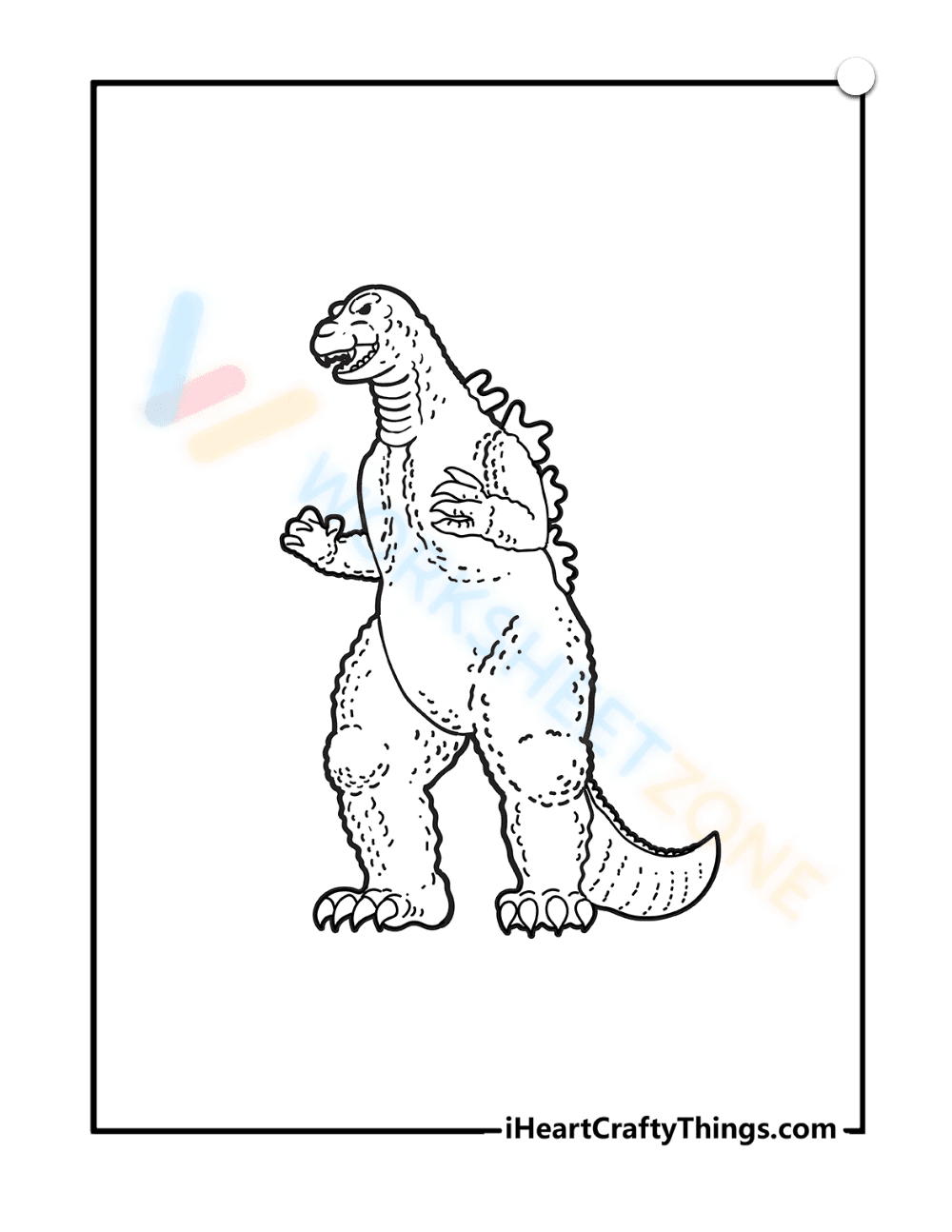 Godzilla Coloring Sheet for Monster Fans - Page 1