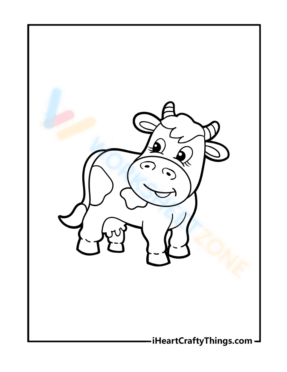 Adorable Cow Art Worksheet - Page 1