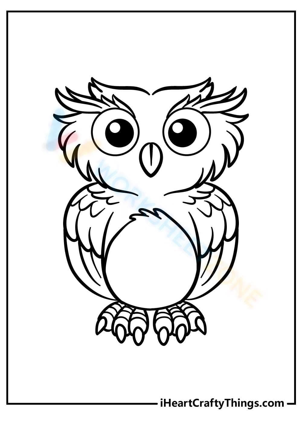Baby Owl Learning Sheet for Kids - Page 1
