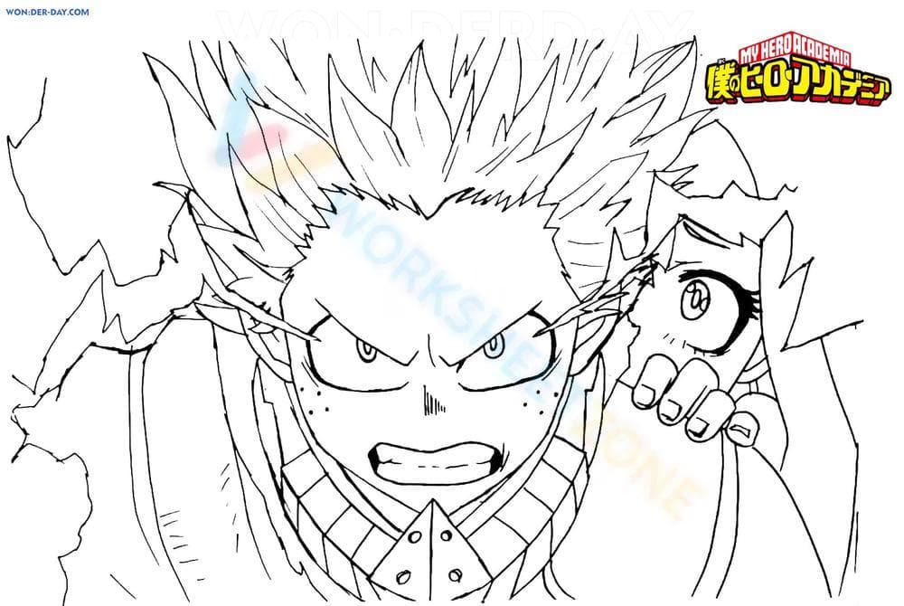 My Hero Academia Coloring Page: Deku in Action - Page 1