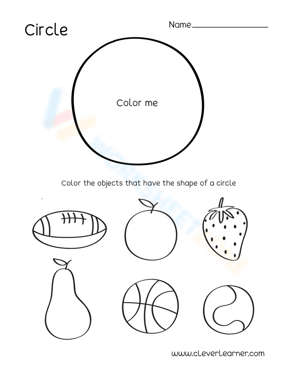 Circle Shape Worksheet – Color & Identify Circles - Page 1