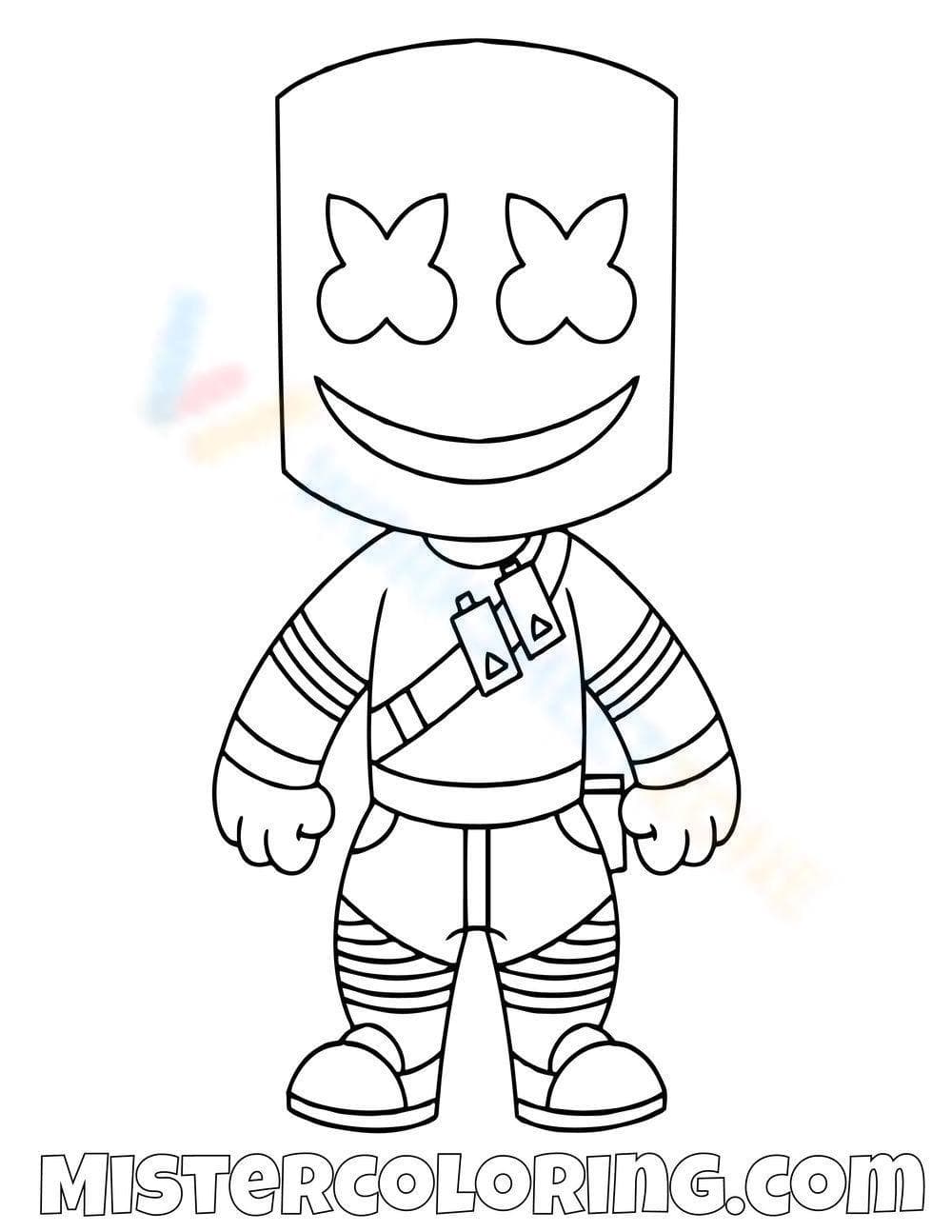 Marshmello Coloring Page - Page 1