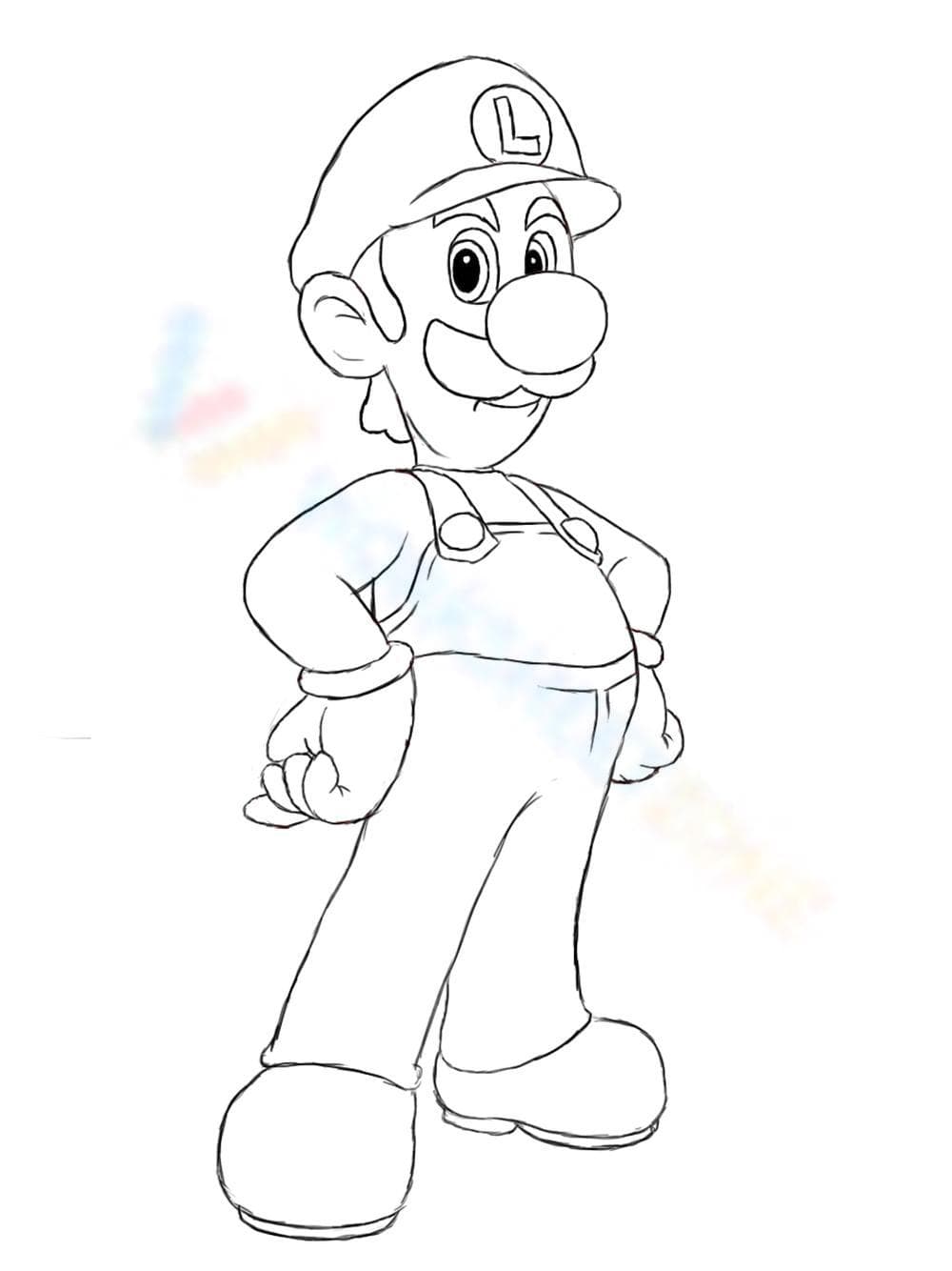 Luigi Coloring Page: Famous Cartoon Character - Page 1