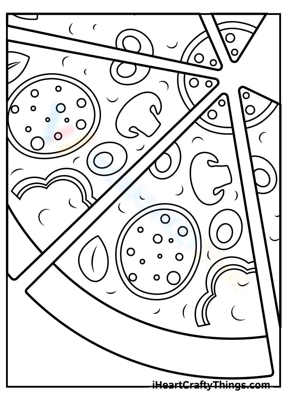 Juicy Pizza Art: A Creative Coloring Activity - Page 1
